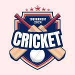 Red and Blue Illustrative Cricket Club Logo